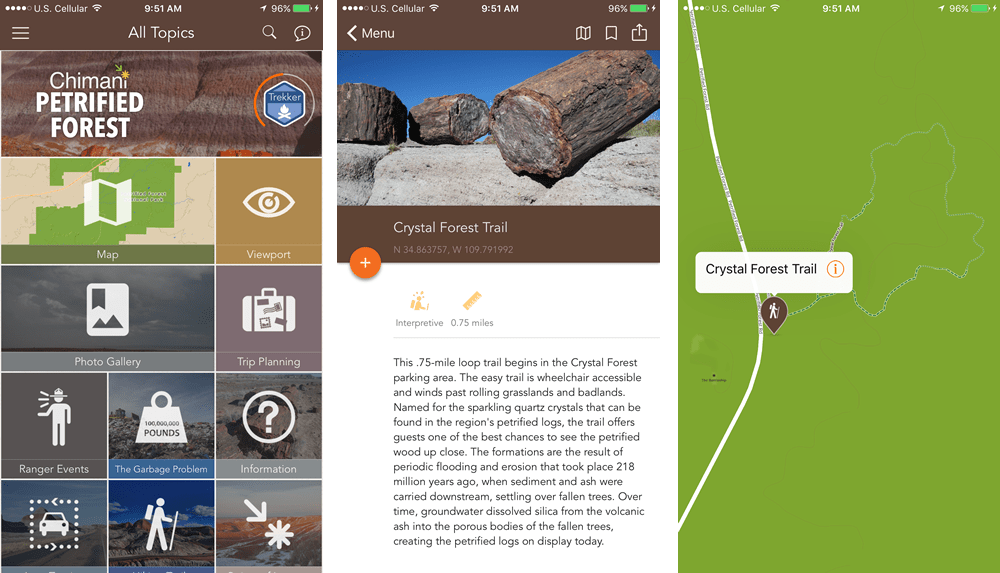 Petrified Forest National Park app by Chimani